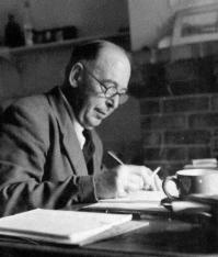 C.S. Lewis at his desk