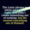 Not ex nihilo