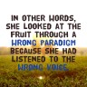 Wrong paradigm